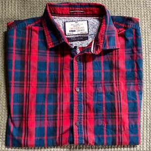 On the Road plaid short sleeve button down